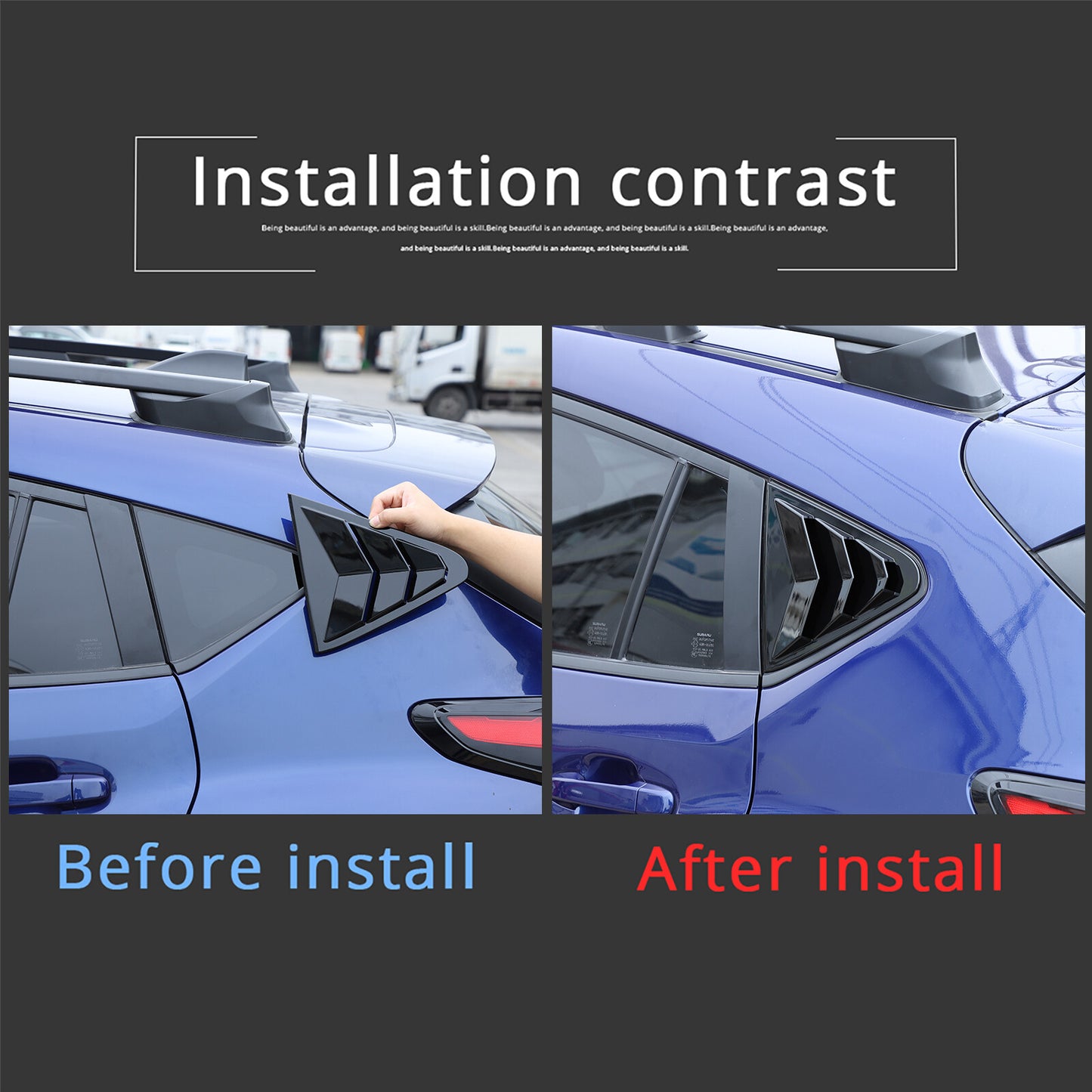 Suitable for Subaru Crosstrek 2024-2025 Gloss Black Ventilation Side Window Covers (2-Piece) n