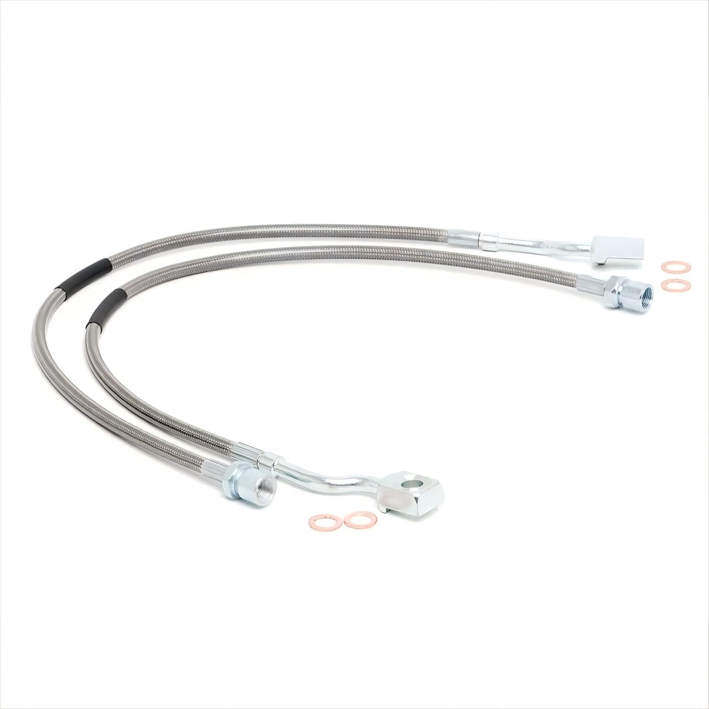 2PCS Front Steel Extended Brake Lines 89370 for Chevy Silverado 1500 2/3500 HD Q