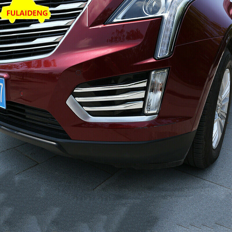 Chrome ABS For 2016-2022 for Cadillac XT5 Strips Trim Car Front Fog Light Lamp Cover