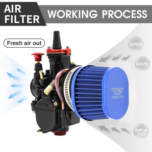 Carburetor 38mm Air Filter Carb Intake Air Clean for Honda for Yamaha for Kawasaki Q
