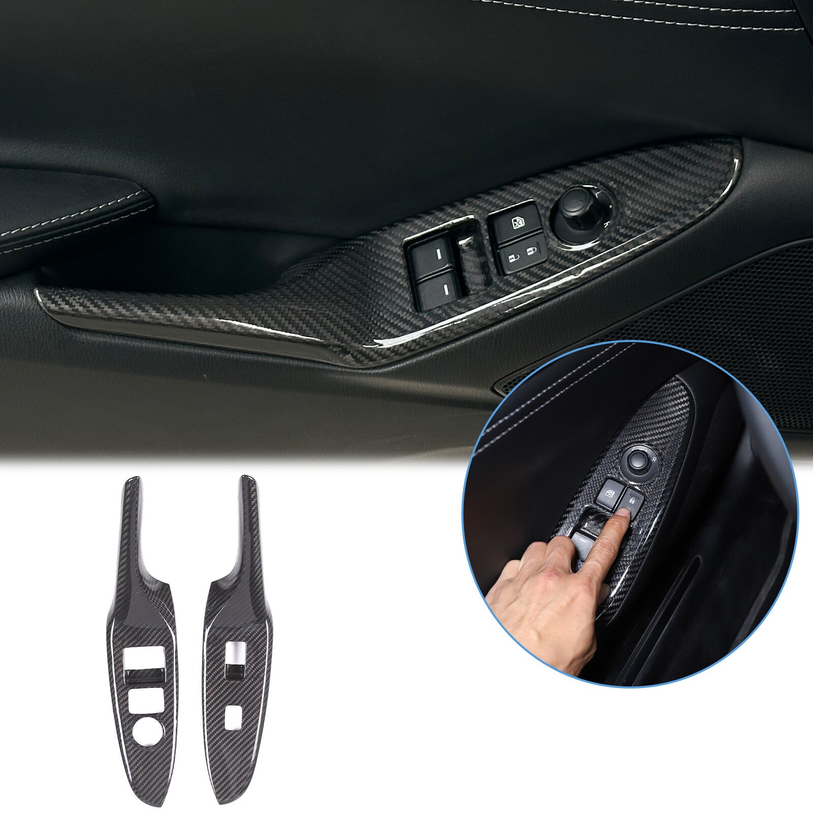 Silver stainless steel gear-shaped button frame decorative cover for Jaguar XF 2008 - 2015