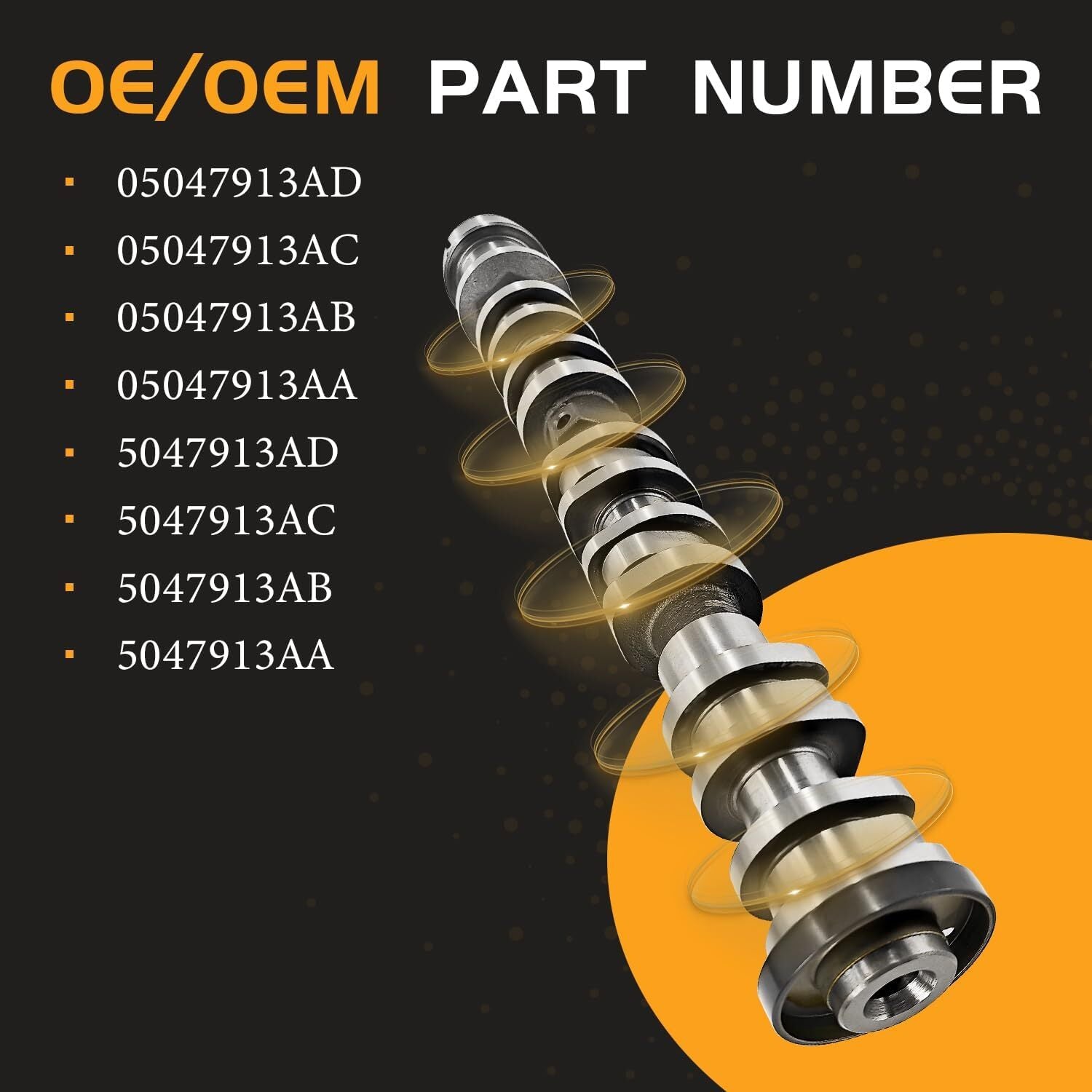 5047913AD Right Side Intake Cam Camshaft For 2016-2024 for Jeep for Dodge for Chrysler for Ram