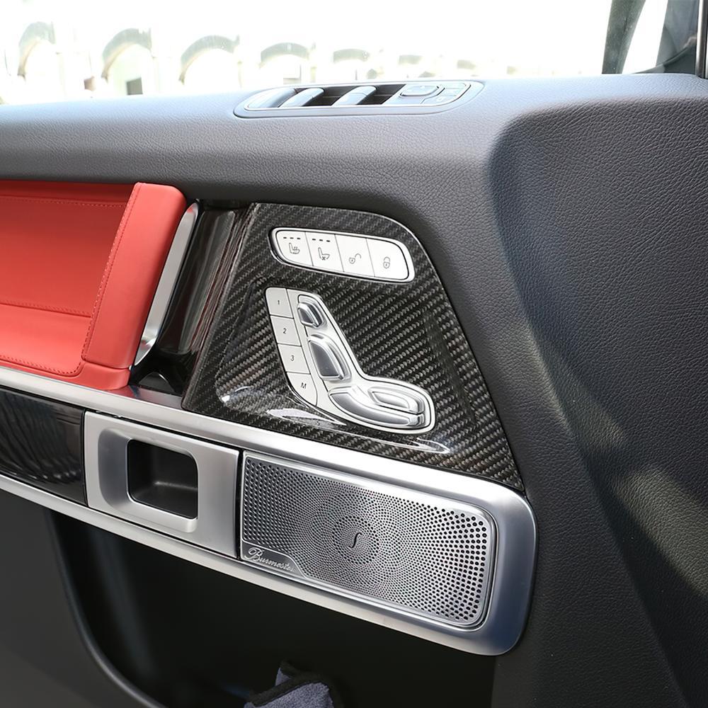 4x Real Carbon Door for Seat Memory Button Trim for Mercedes G-Class W464 G63 19-23