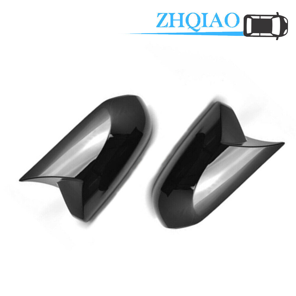 2PCS Gloss Black ox Horn Rear View Mirror Cover Trim Fit for Toyota for Camry 2018-2019