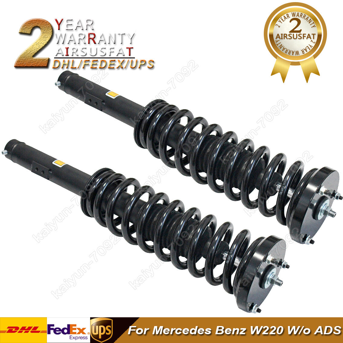 2x Front Left Right Coil Spring Shock Strut Assembly for Mercedes W220 W/O ADS