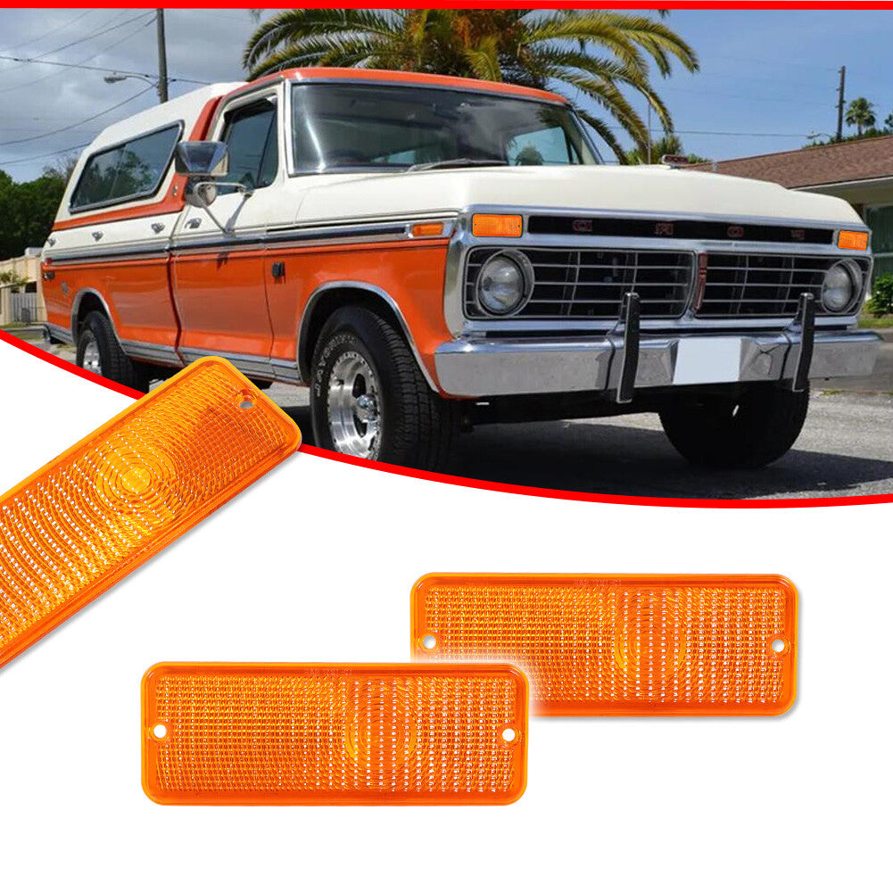 2 front turn signal stop light covers for F-100 F100 74-1977 906552204- v