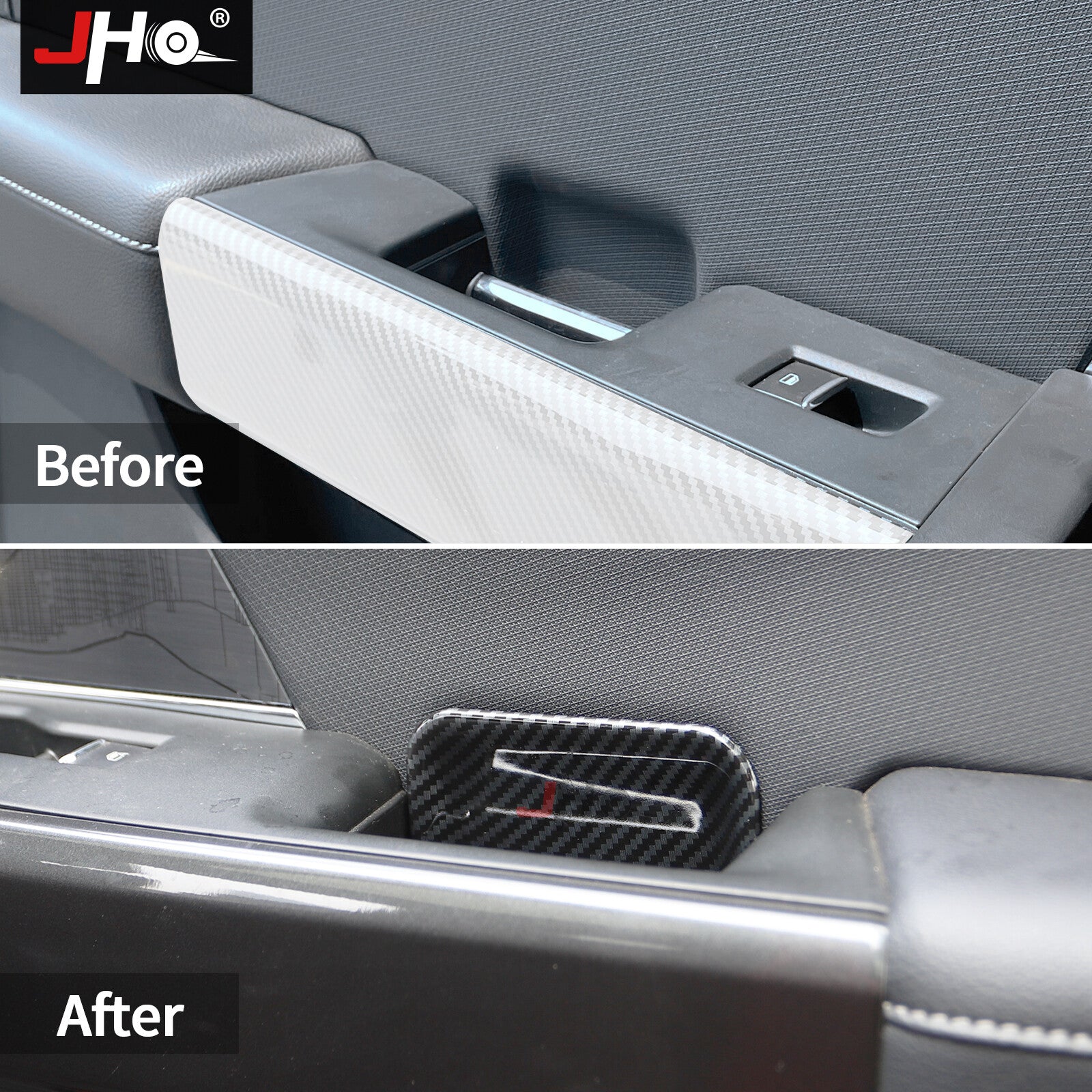 Carbon Fiber Inner front Door Handle Bowl Cover Trims for Ford F150 F-150 2021
