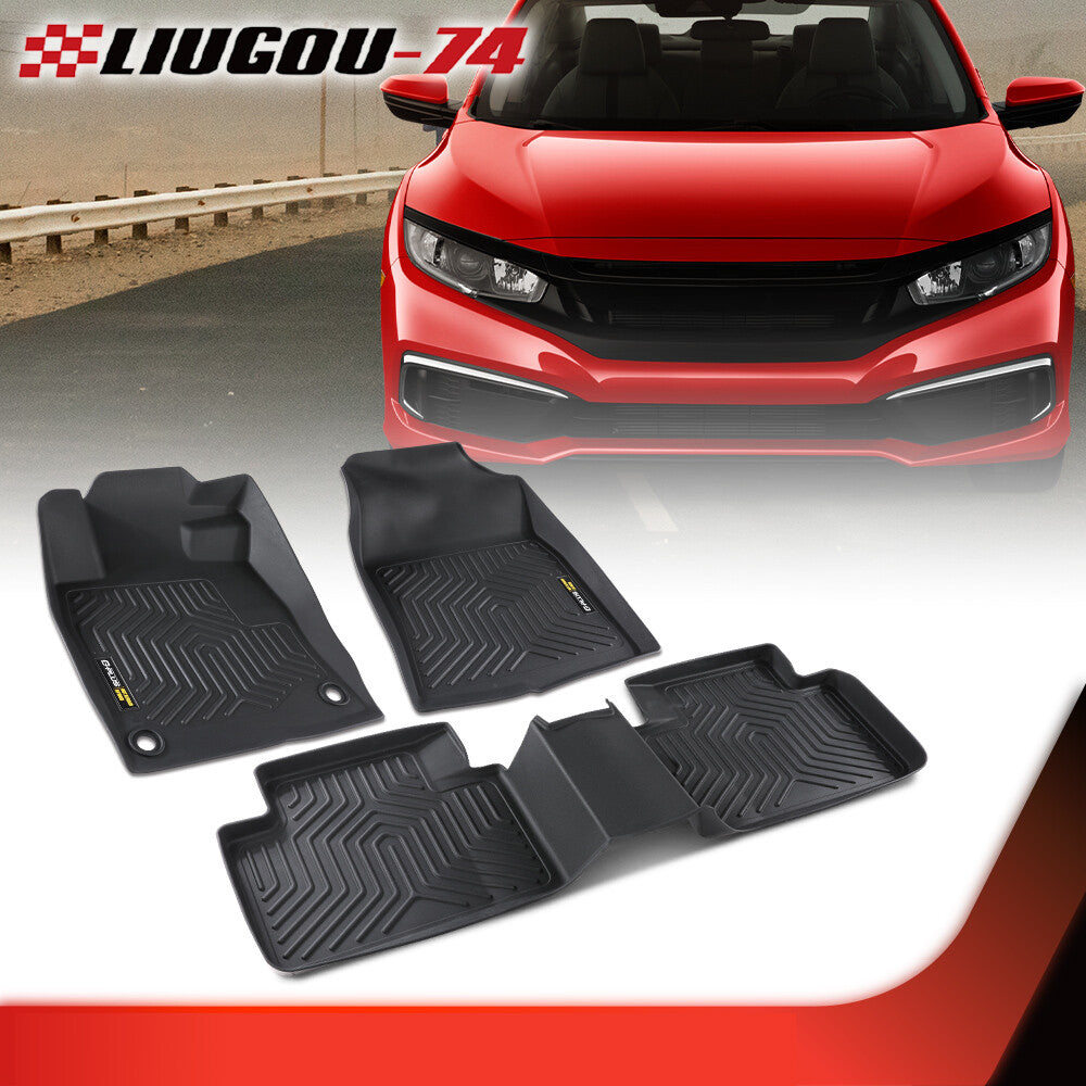 Fit for Honda for Civic Sedan & Hatchback Coupe 16-21 All Weather Floor Mats Liners Q