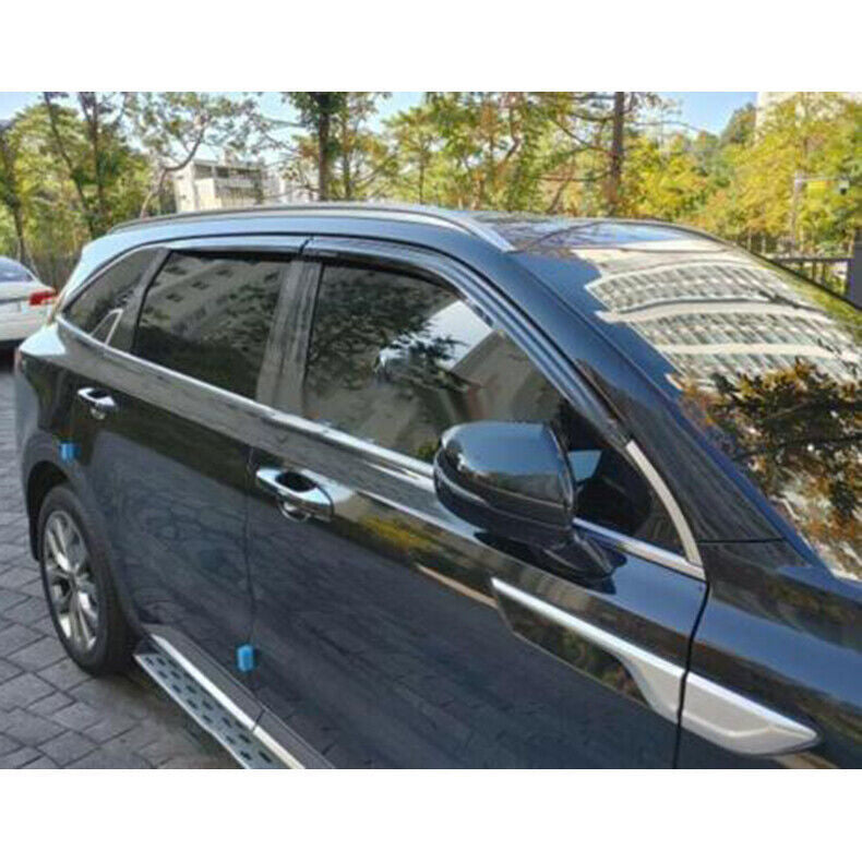for Kia Sorento 2021-2023 Black Car Window Visors Sun Rain Guard Vent Deflectors