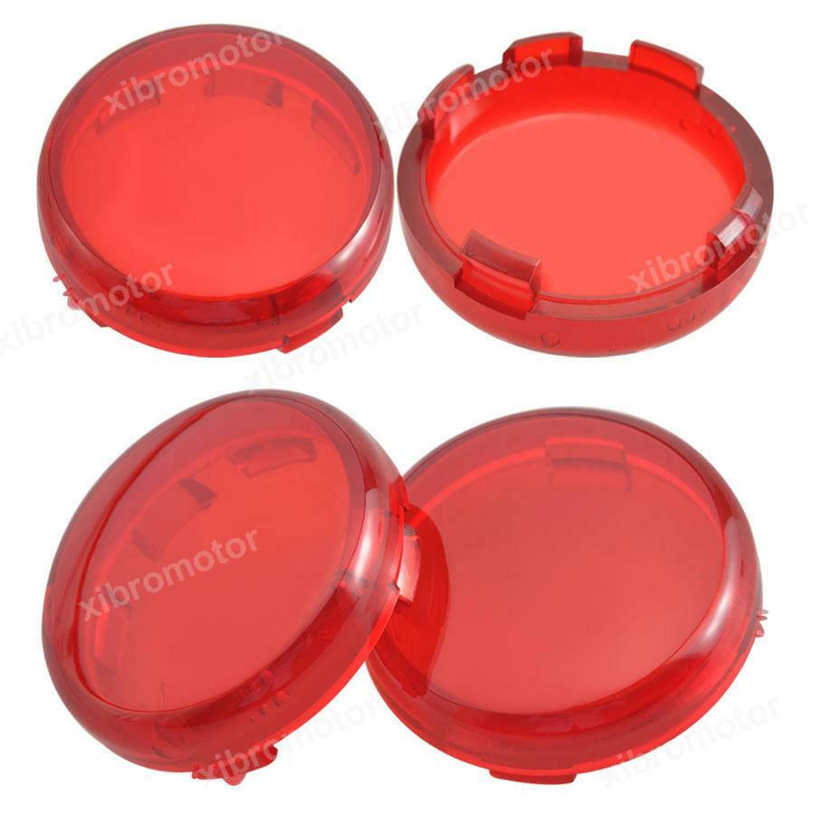 4pcs Turn Signal Light Red Lens Cover for Harley Sportster Softail Dyna Street Q