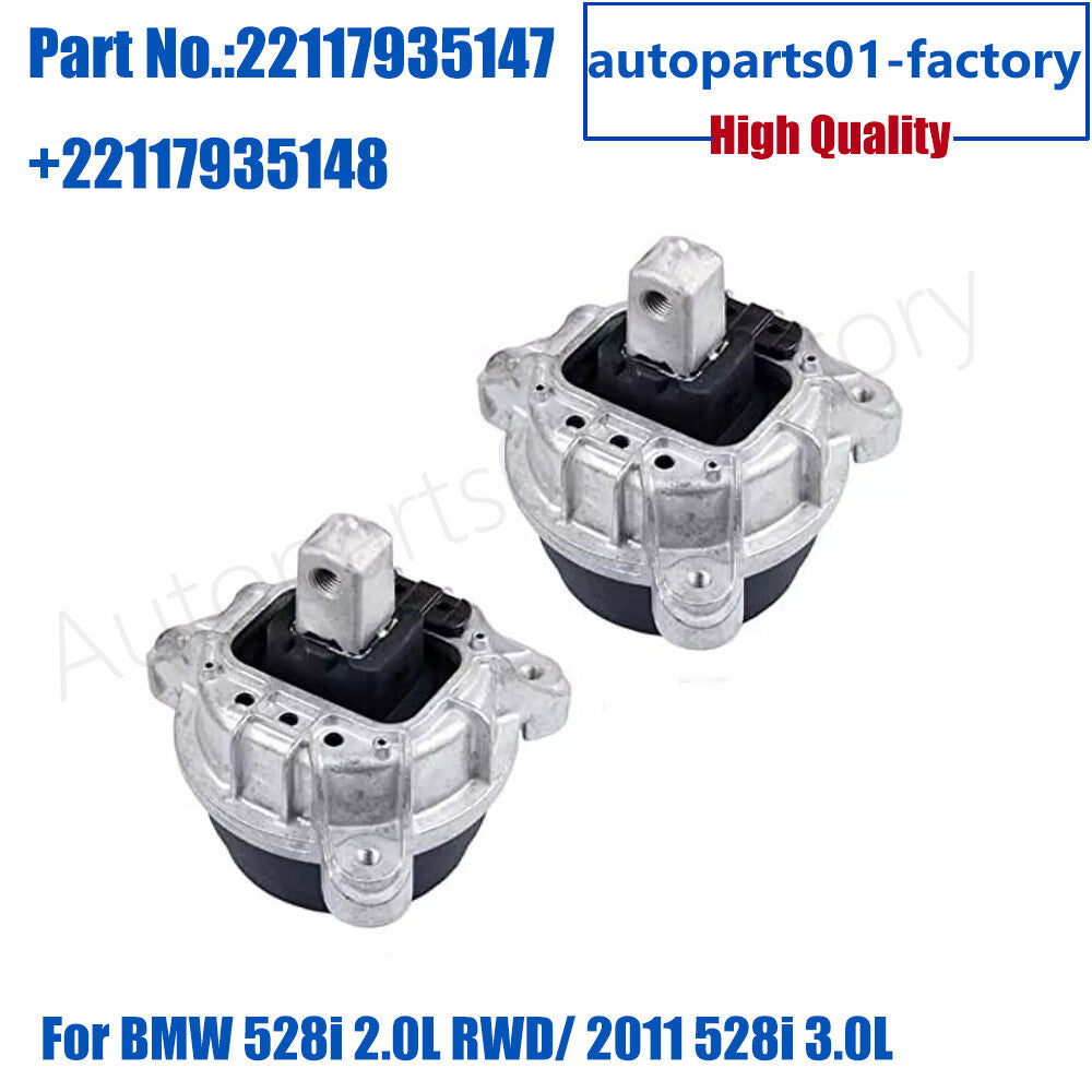 Front L  R Motor Mount Fit for BMW 528i 2.0L RWD/ 2011 528i 3.0L 2012-2016