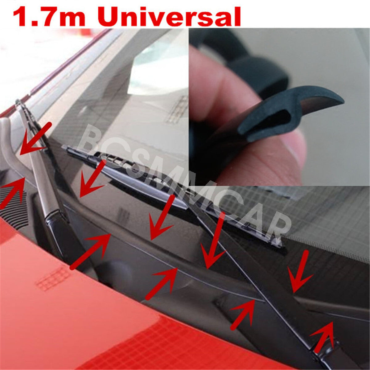 1.7M Seal Strip Moulding Trim Weatherstrip Car Front Windshield Accessories