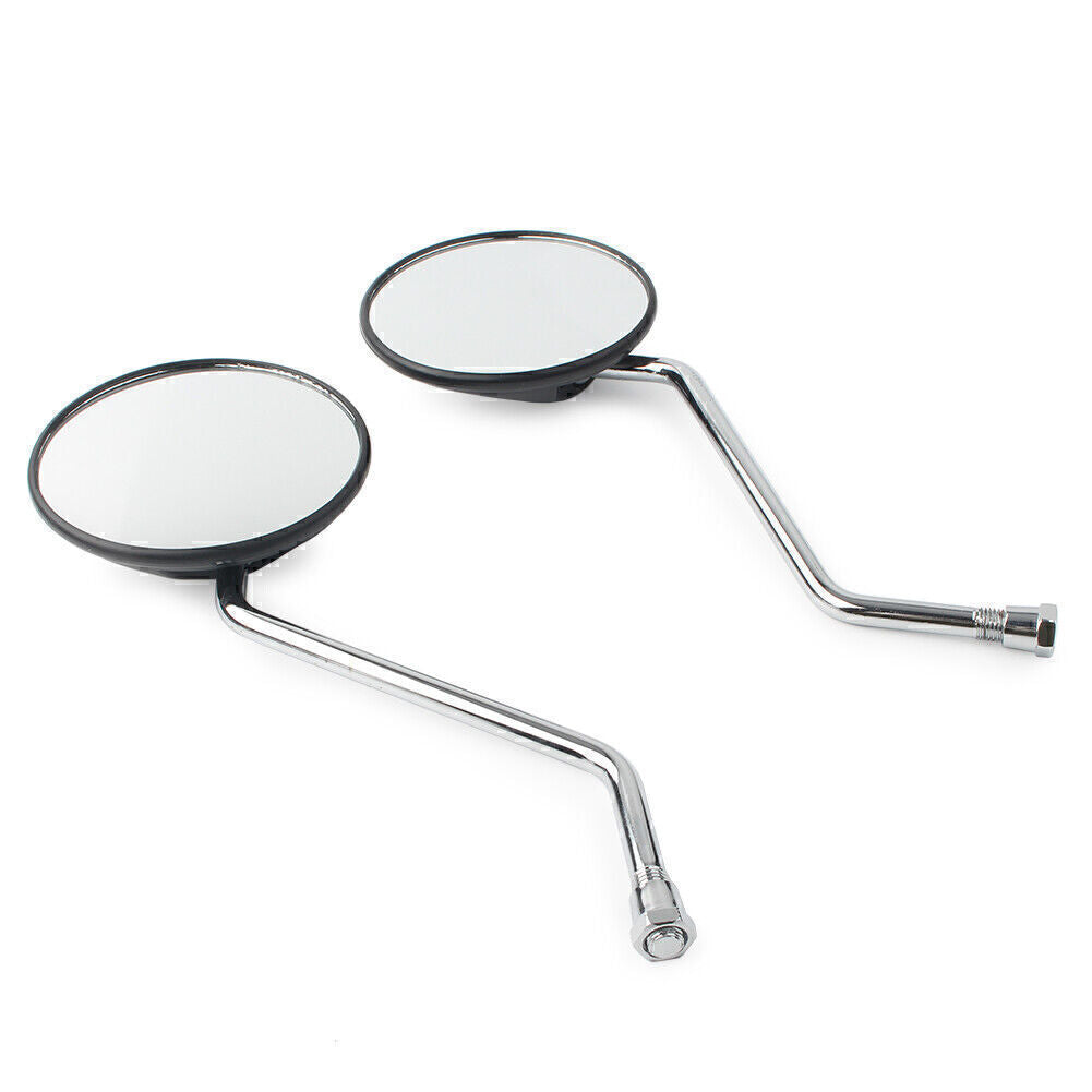 2pcs Motorcycle Rear View Rearview Side Round Mirrors Universal 10mm Fit for Yamaha Q