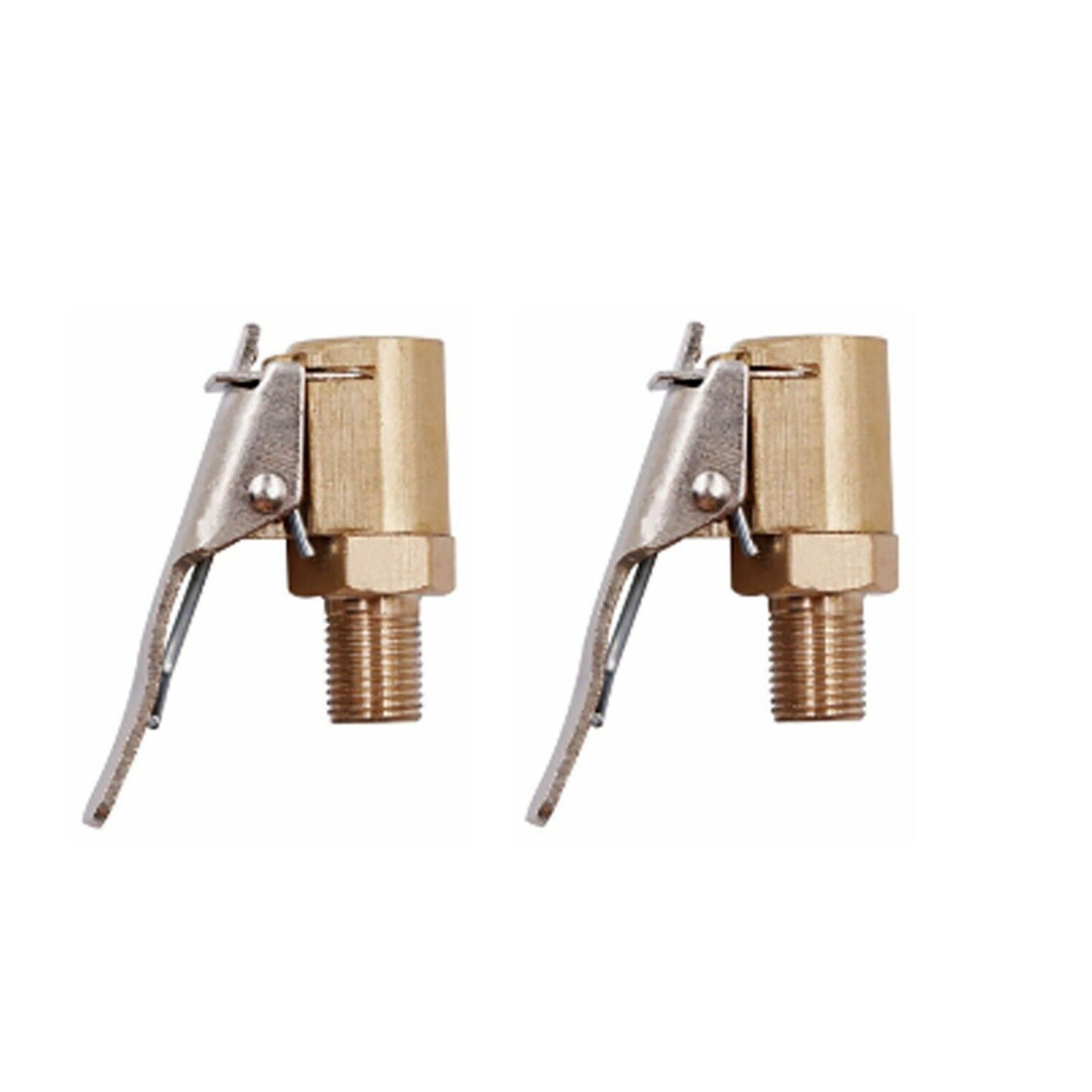 2Pcs Tire Inflatable Straight Copper Open Flow Air Chuck Auto Accessories