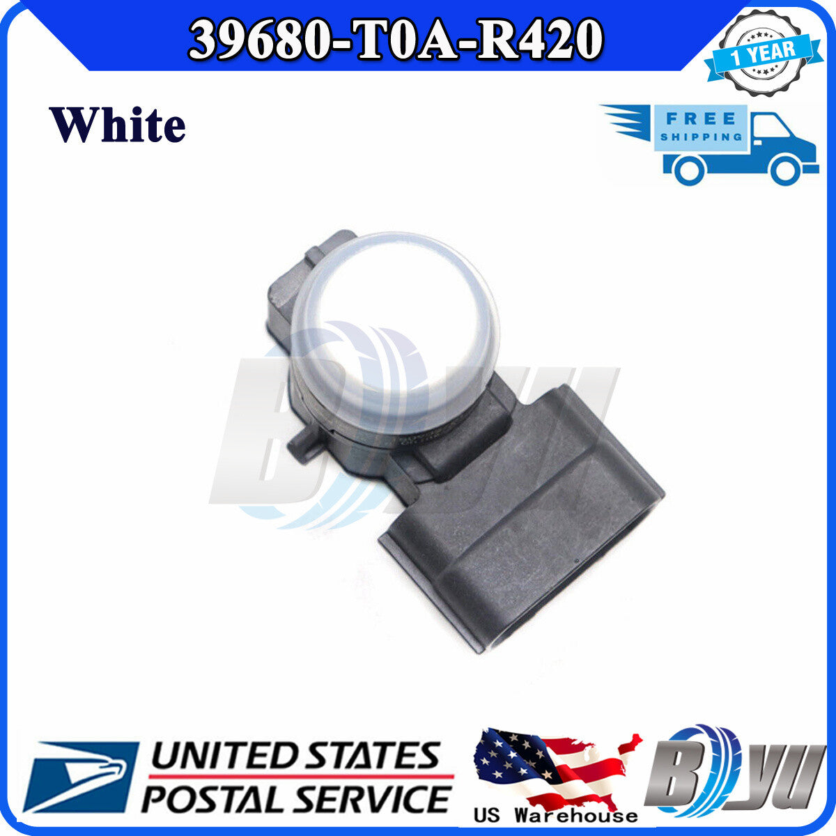 Brand new white for Honda Accord Parking Assist Sensor PDC 39680-T0A-R420 Right Bumper Q