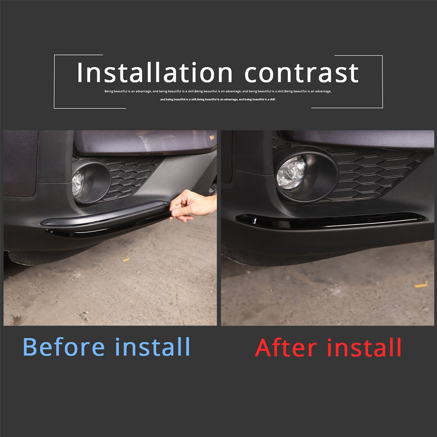 Sleek black front bumper trim with lower corner accents for the for Honda Pilot 2015 - 22- n