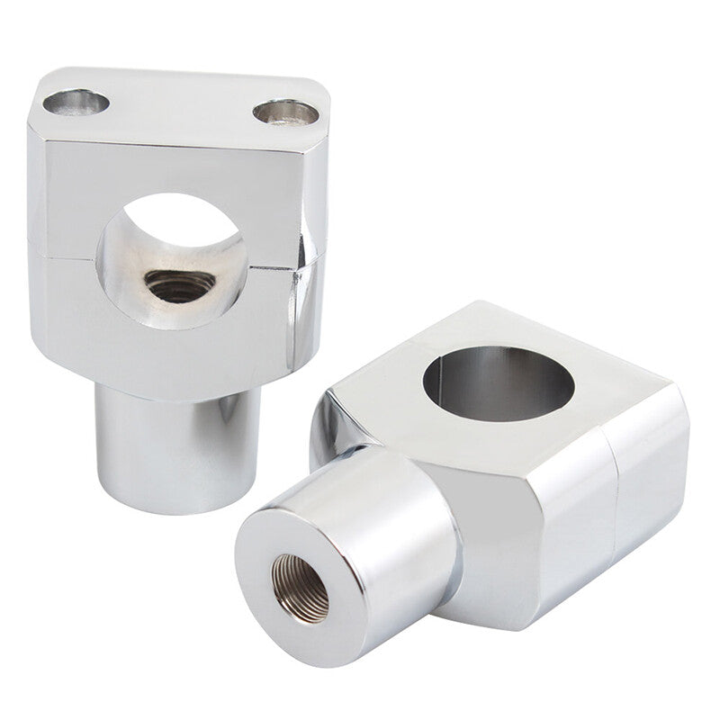 2-Piece Motorcycle 1-inch Handlebar Stem Mount Chrome-Plated L&R Fits for Suzuki Marauder 800 1600 Q