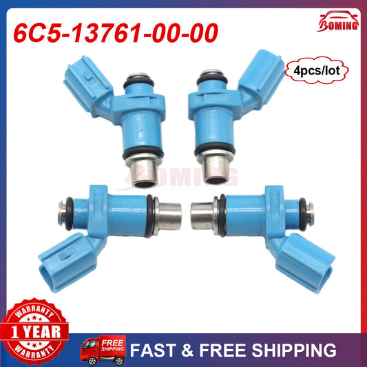 (4pcs) Fuel Injectors 6C5-13761-00-00 for Yamaha 40HP 50HP 60HP 4 Stroke