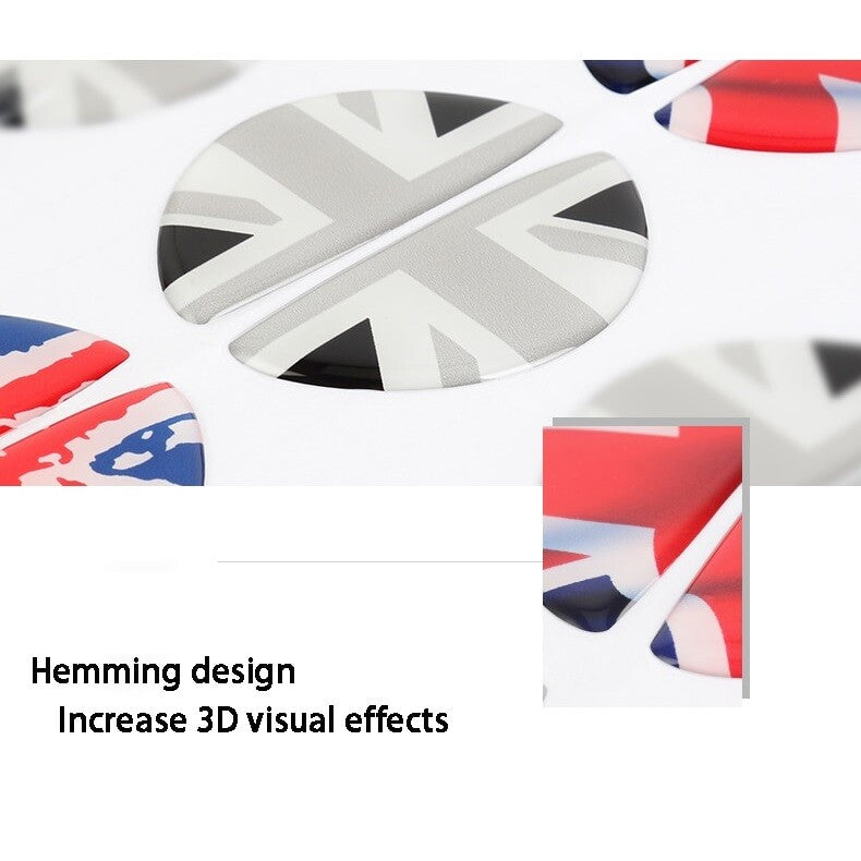 2. Gray Union Jack 3D Car Door Handle Stickers for Mini Cooper R58 R59 R60 R61 - n