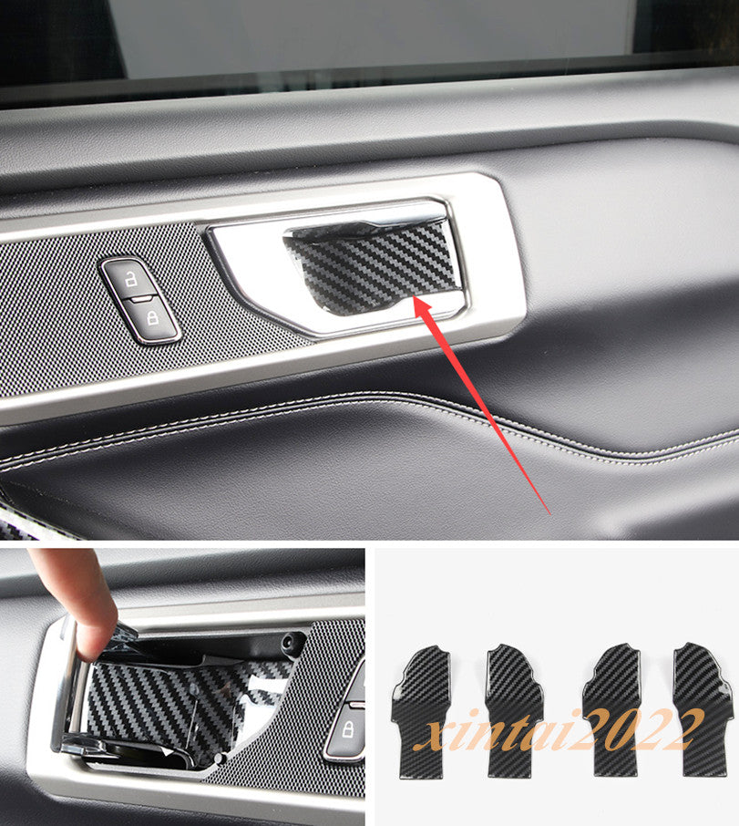 for ford  Explorer 2020 2021 ABS Carbon Fiber Inner Door Handle Bowl Cover Trim