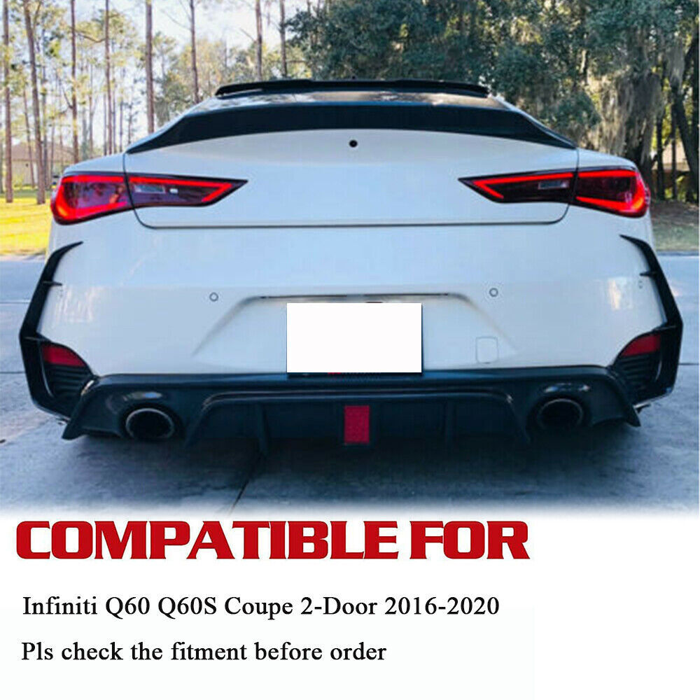 CARBON rear bumper side vent C-blade trim for Infiniti Q60 (2016-20) Q