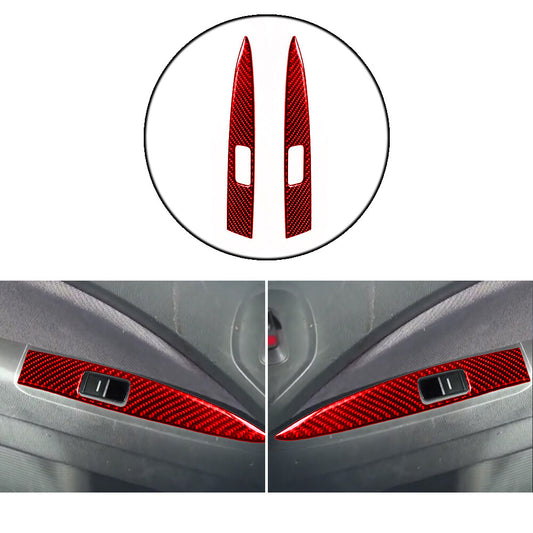 2Pcs Carbon Fiber Floor Conreol Panel Trim Cover For Sonic 2012-2016 v