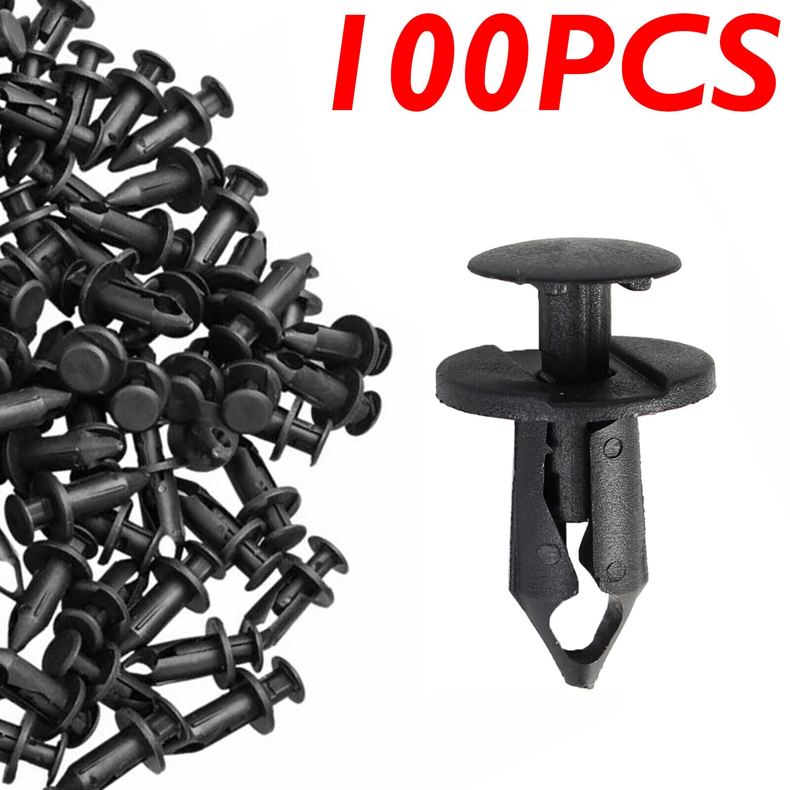 100PCS Bumper Clips Retainer Auto Car Plastic Rivets Fastener Fender Push 8mm