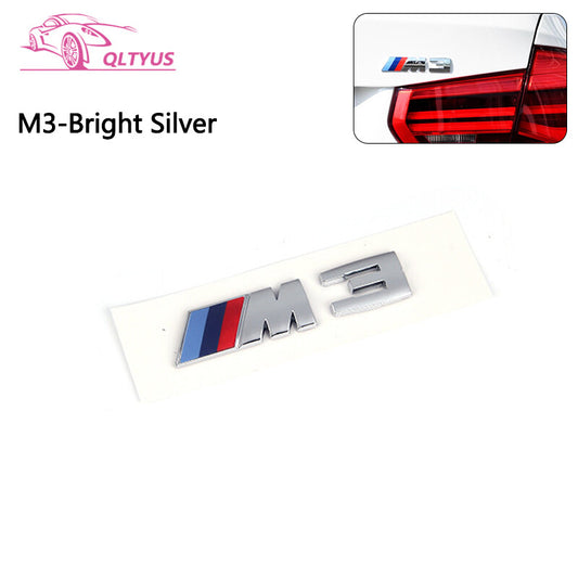 Small Engraved Decal Badge Set for BMW Silver Trunk Badge M3
