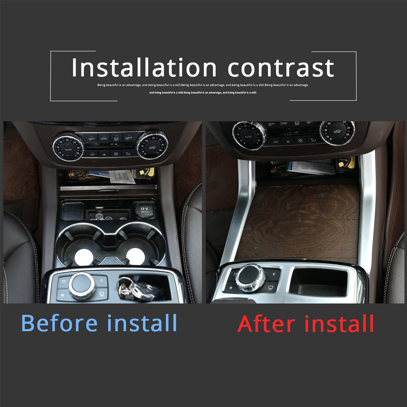 ABS center console cupholder side cover suitable for GLE GLS ML 2013-19 n