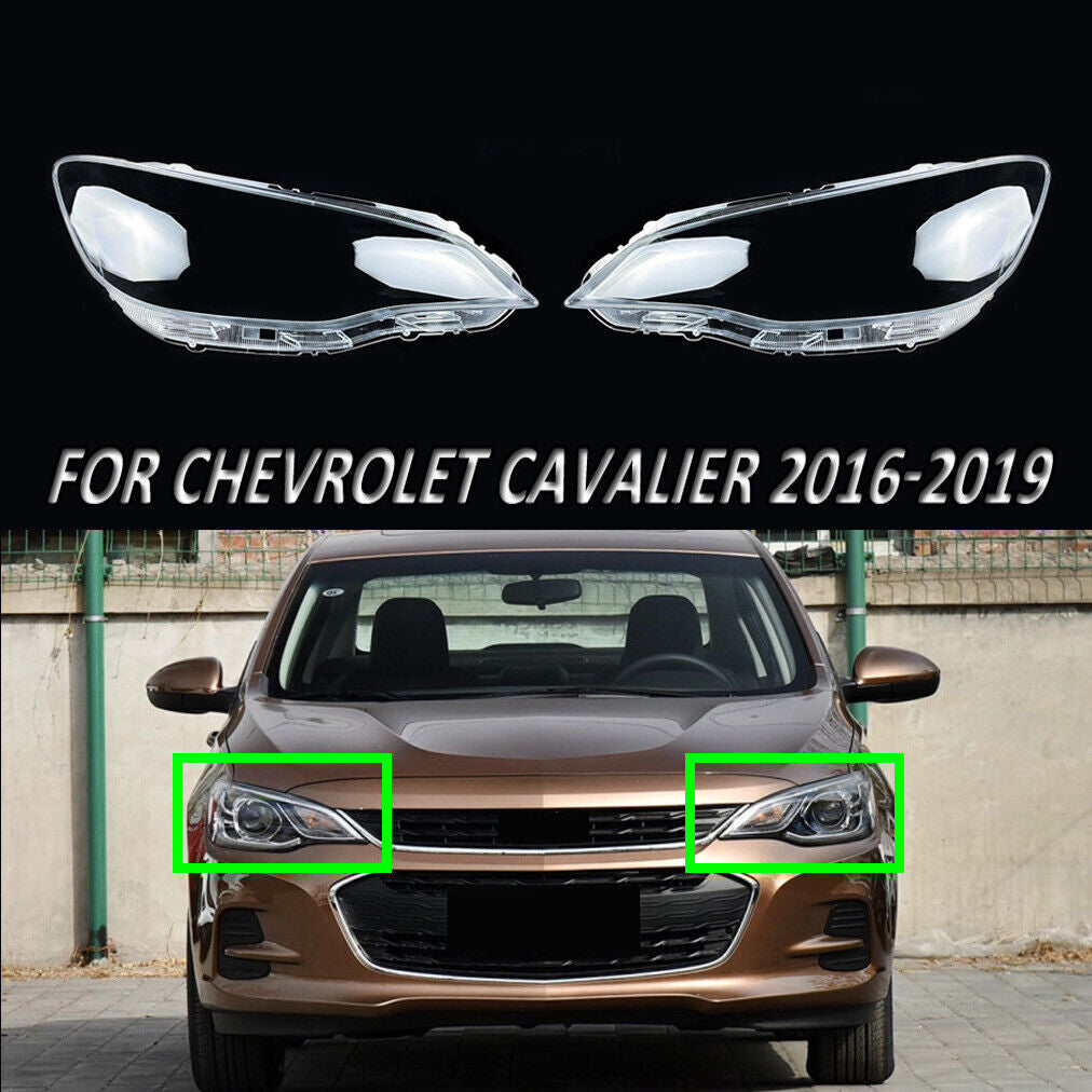 Protective cover for dual headlight lenses on for Chevrolet Cavalier 2016, 2017, and 2018 models.