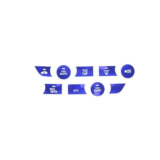 for Honda Accord 2018-2022 Blue Aluminum Center Console Switch Button Cover 9pcs