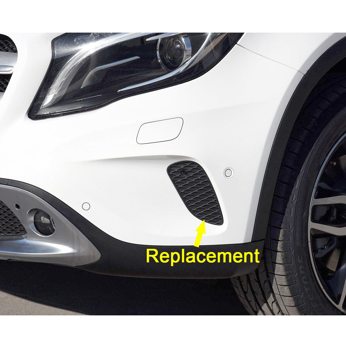 A pair of front bumper side grilles fit the X156 GLA250 2015 - 2017s n