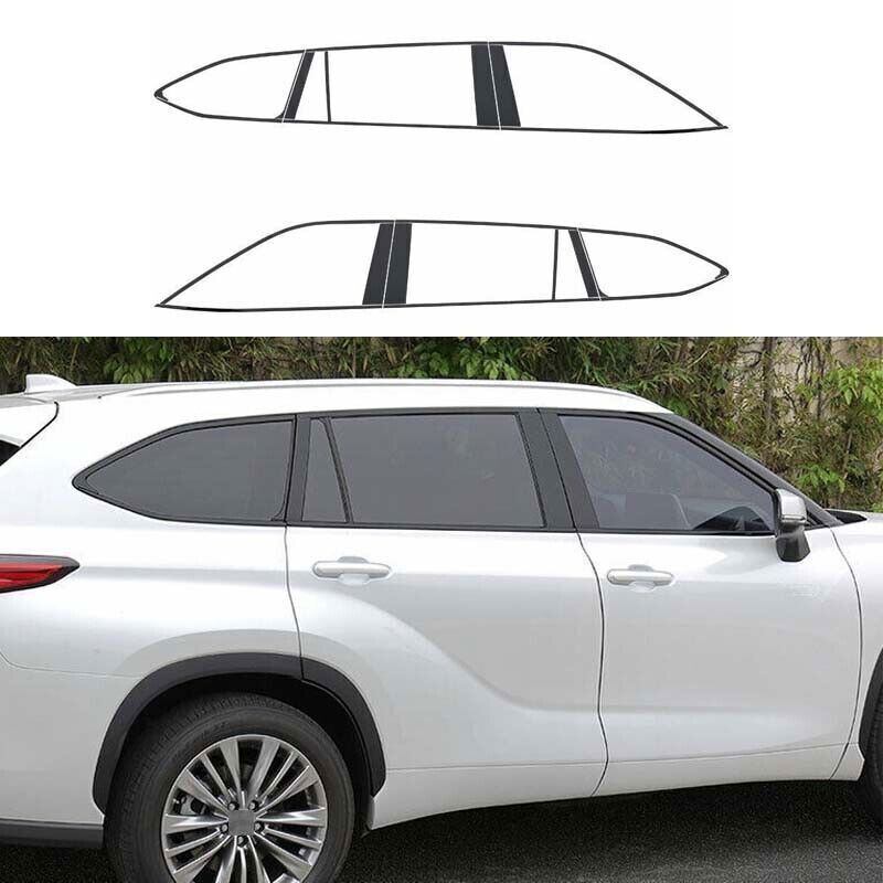 for Toyota Highlander 20-24 Steel Black Window Moulding Trim Decoration Strip