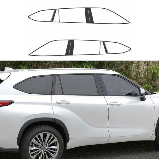 for Toyota Highlander 20-24 Steel Black Window Moulding Trim Decoration Strip