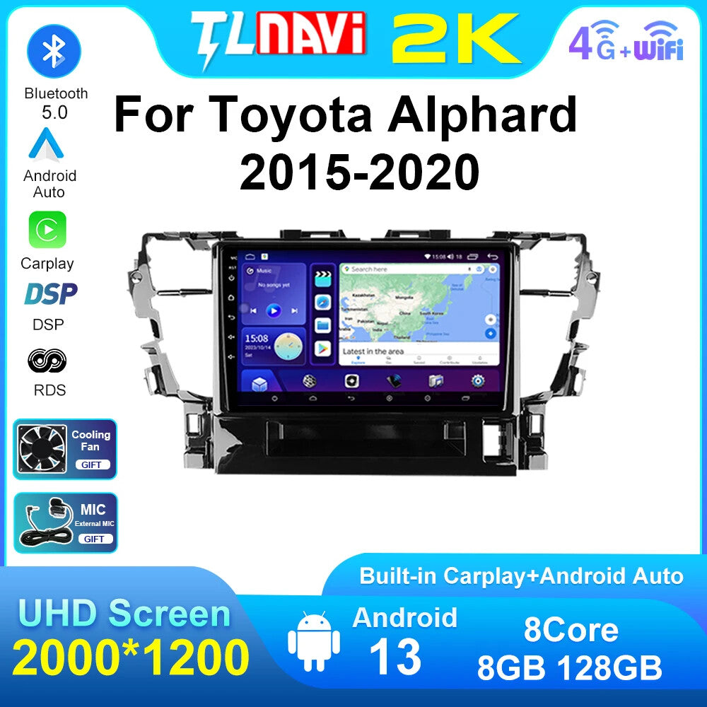 for Toyota Alphard H30 2015-2020 Car Radio CarPlay GPS Navi Stereo Player Screen