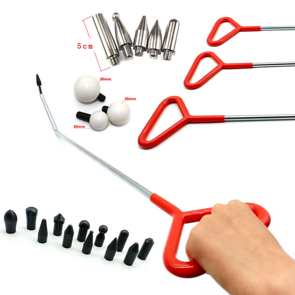 Paintless Dent Repair Rod 3PCS Dent Removal Tools, 20pcs Tips v