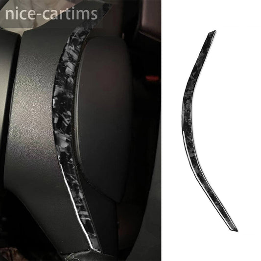 Forged Carbon Fiber Steering Wheel Uper Panel Trim for Tesla Model 3 / Y 2017-23