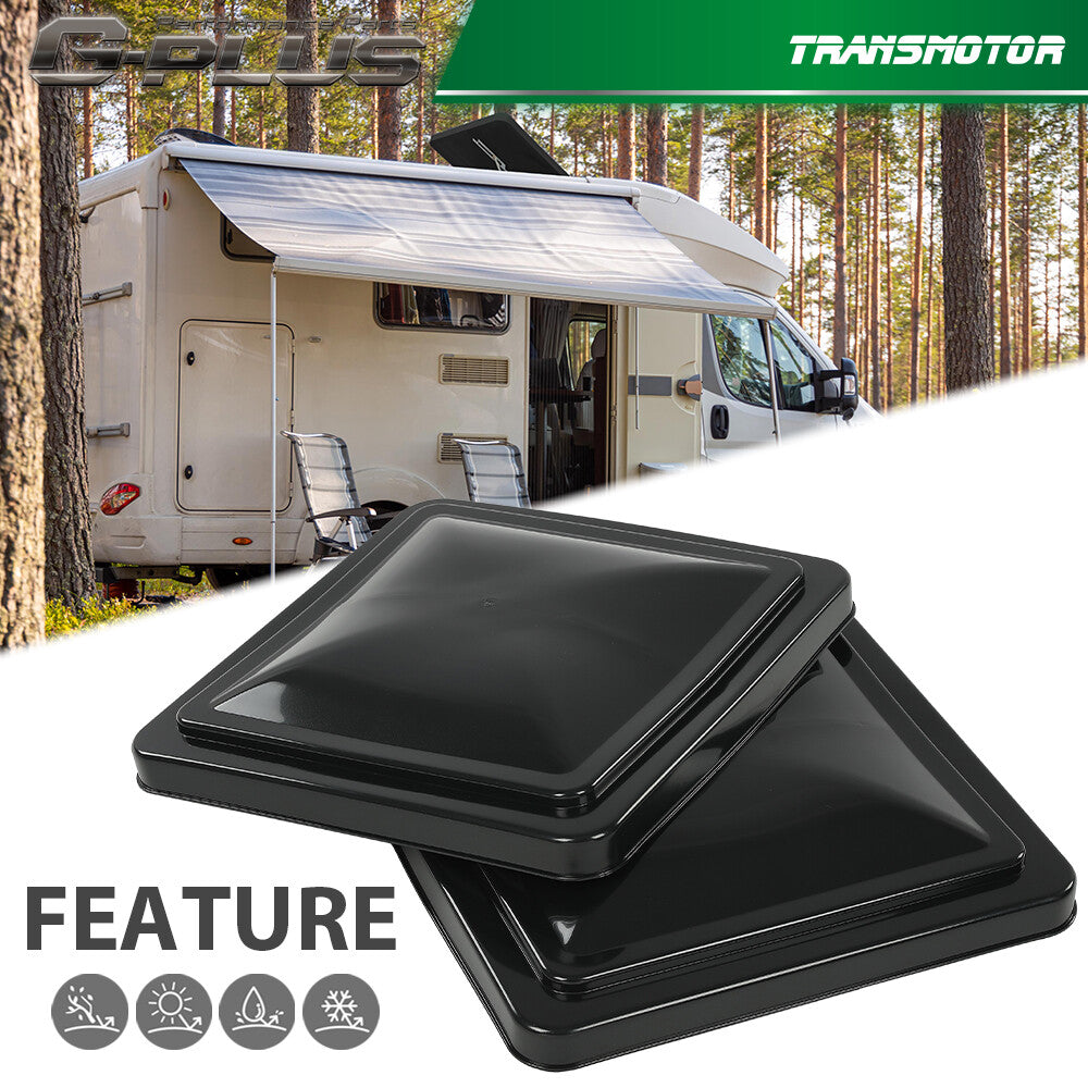 Brand New 2-Pack Black 14-inch x 14-inch Replacement Roof Ventilation Covers for Campervans and Trailers Q