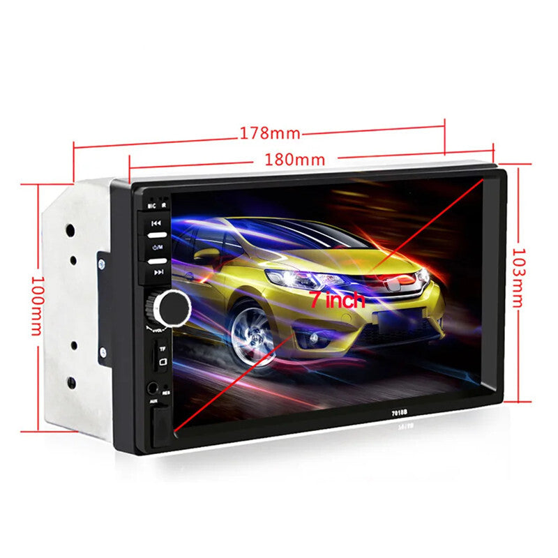Car Audio 7in Touch Screen Bluetooth Music Playing Wired Carplay With Camera Kit