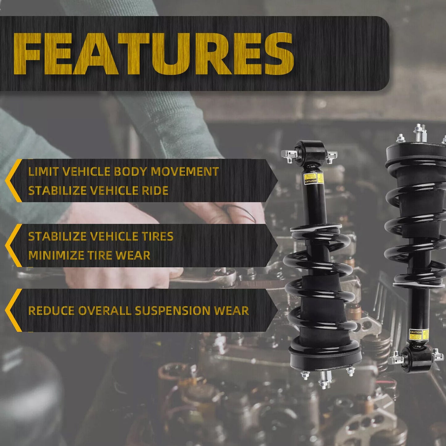 2X Fit for Bentley Arnage V8 R RL T 2005-2009 Rear Shock Absorber Struts PD111566PA