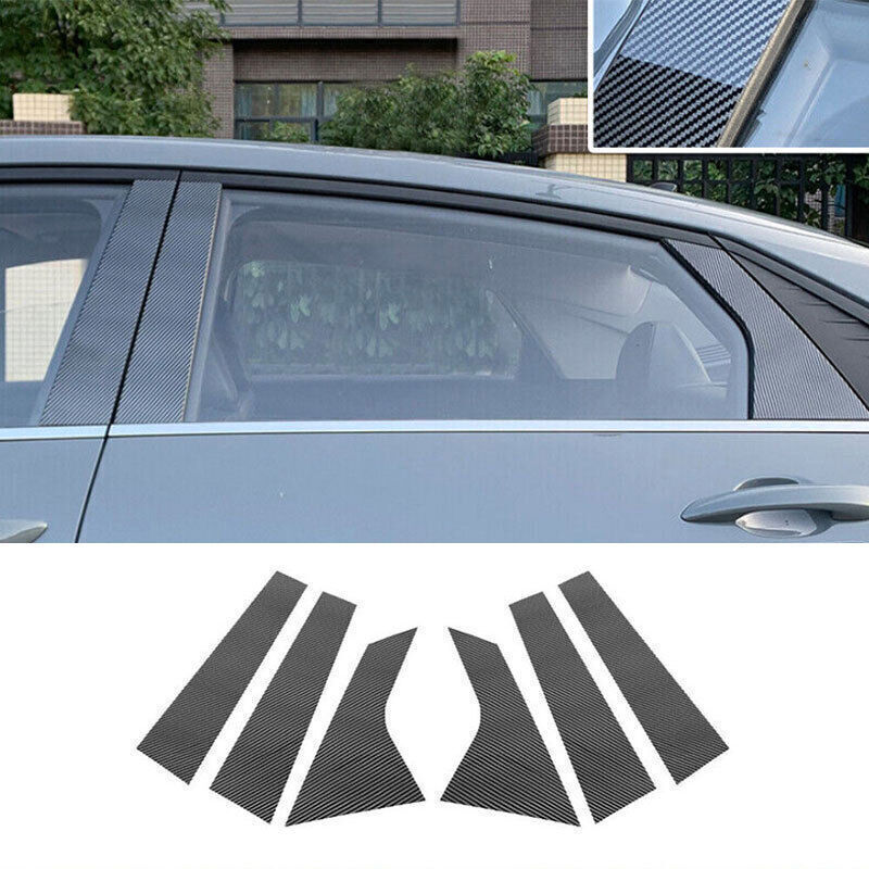 for Hyundai for Elantra 2021-22 Carbon Fiber Pillar Posts Door Window Molding Strip