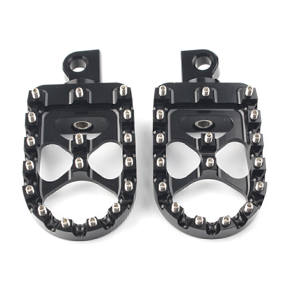 Wide Foot Peg MX Style Black Fit for Harley Dyna Sportster Iron 883 Fatboy Bobber