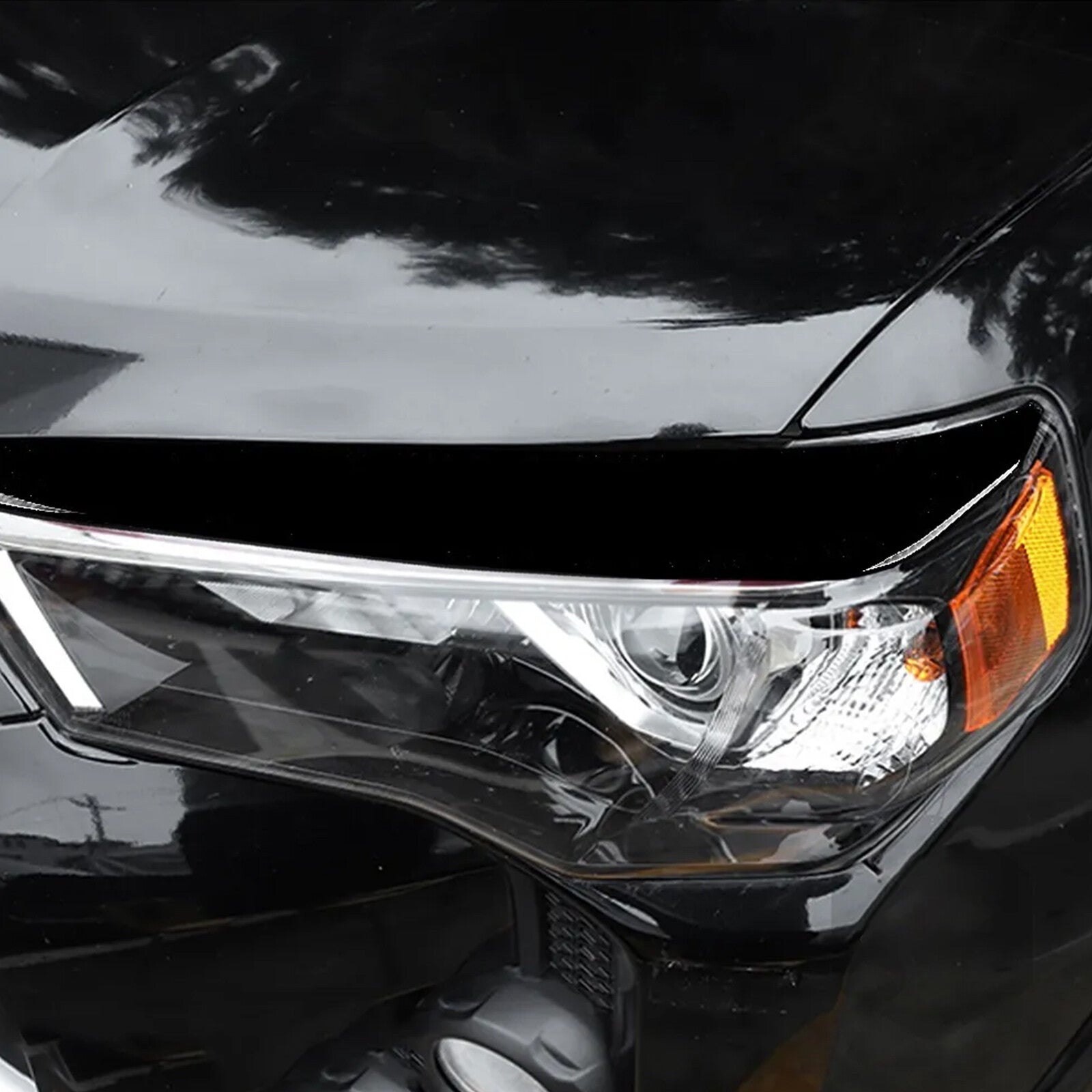 Suitable for Toyota 4Runner 10-20, piano black front brow and eyeliner design.