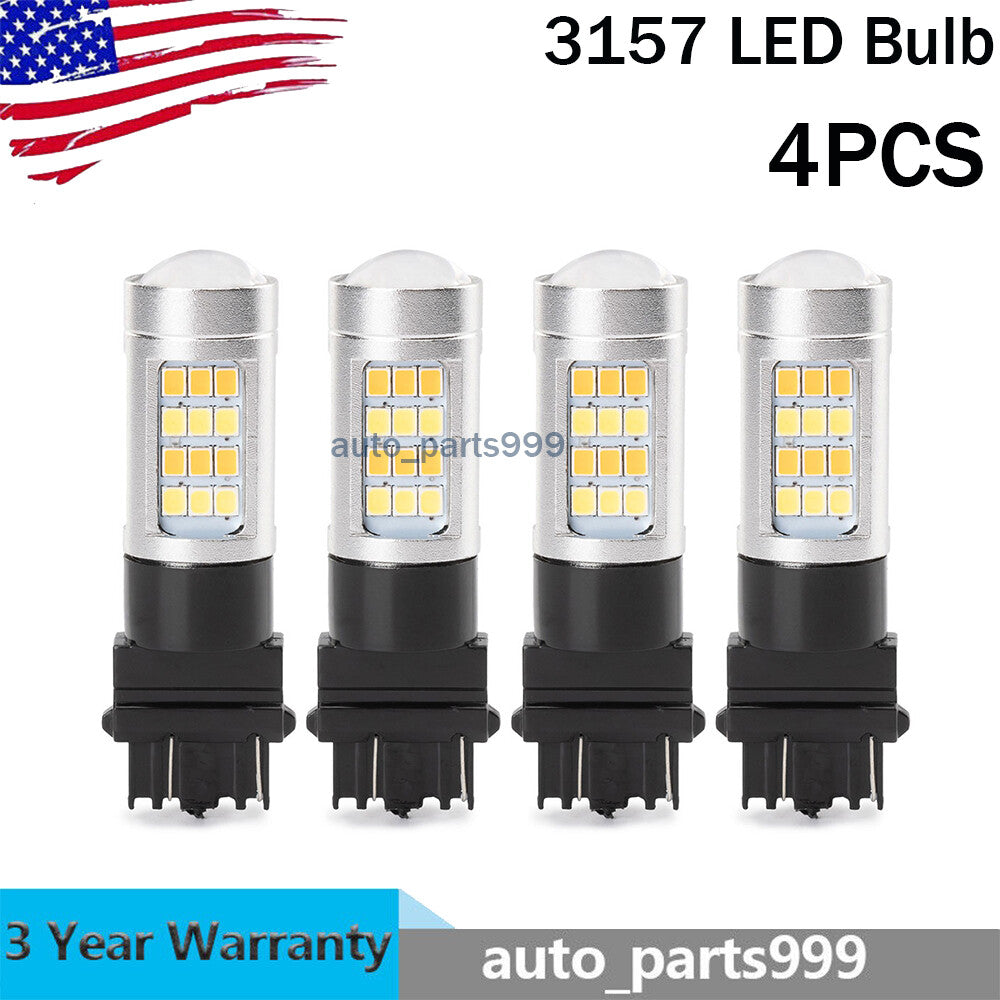 4X 3157 64SMD LED Reverse Tail Braking Stop Turn Signal (DRL) Bulb 6000K White - n