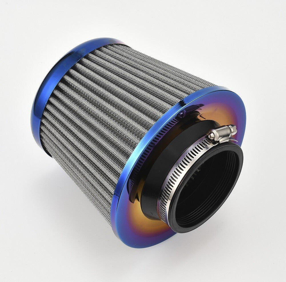 Universal Clamp-On Air Filter Cleaner 3inch/76mm for Car Moto Silver