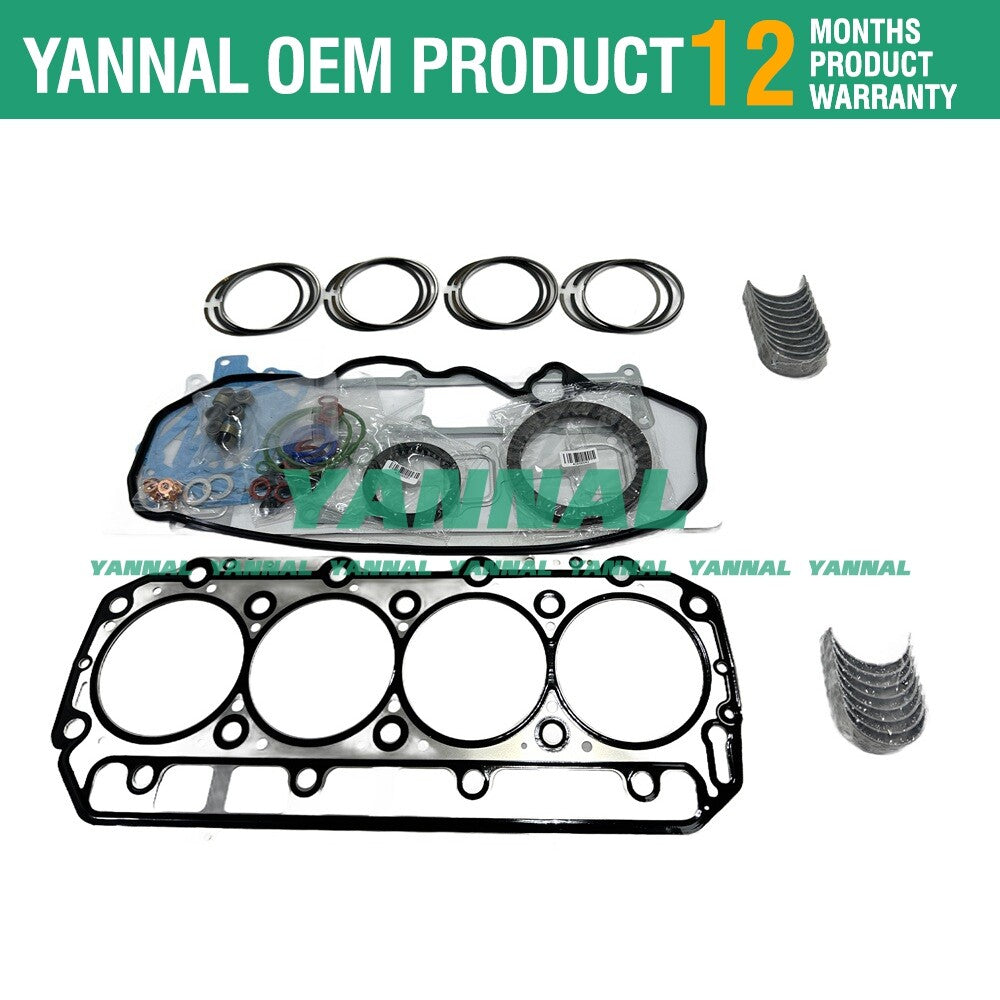 Brand new 4TNE98 4D98E full gasket kit + piston rings + bearing kit -