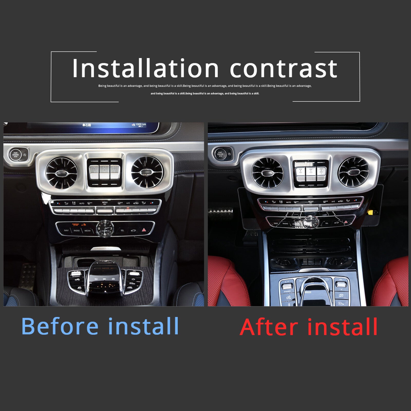 ABS central control side storage box tray suitable for G-Class W463 2019-22- n