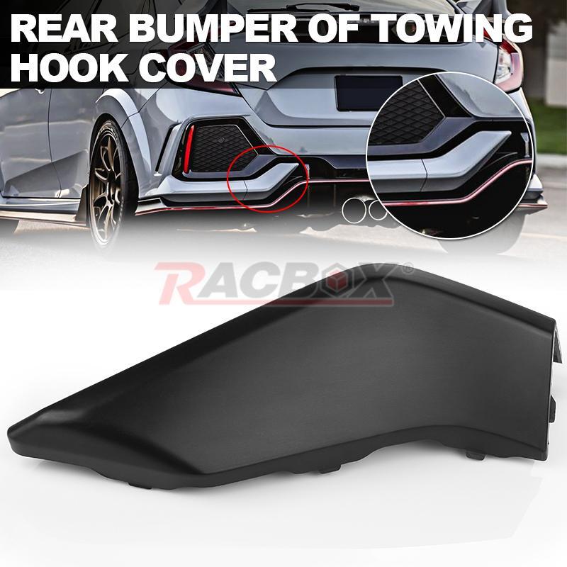 Tow Hook Cover Rear Bumper fit for 2016-2021 for Honda for Civic Hatchback Primed Black