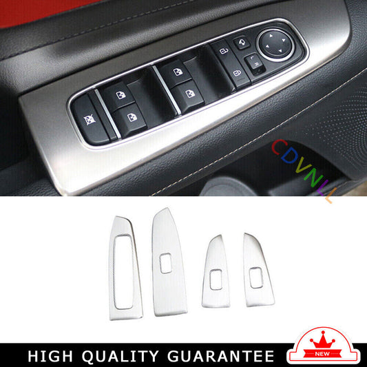 Glass Window Lifting Lock Panel Trim for Kia K3 Forte 2019-2022 Silver Titanium