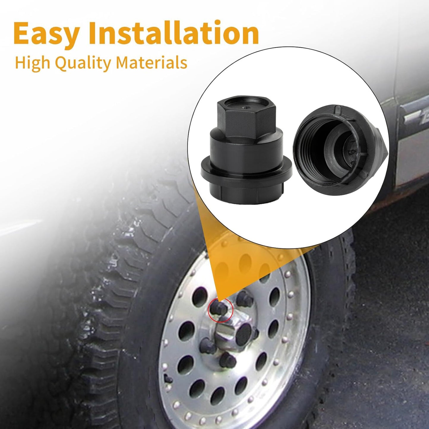 5-piece set of black lug nuts and caps for Blazer S10 pickups, for GMC Jimmy 15661036- n